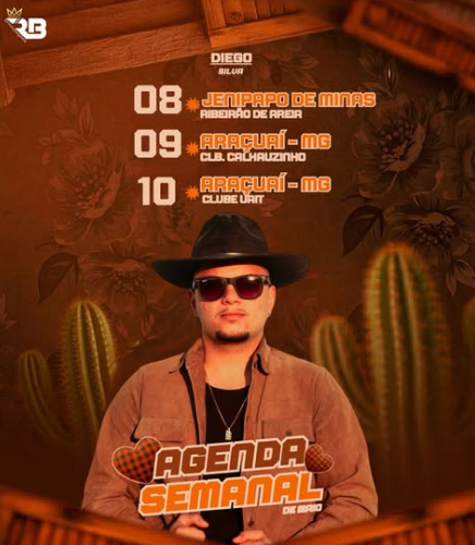 Agenda semanal Diego Silva - Jenipapo de Minas, Araçuaí