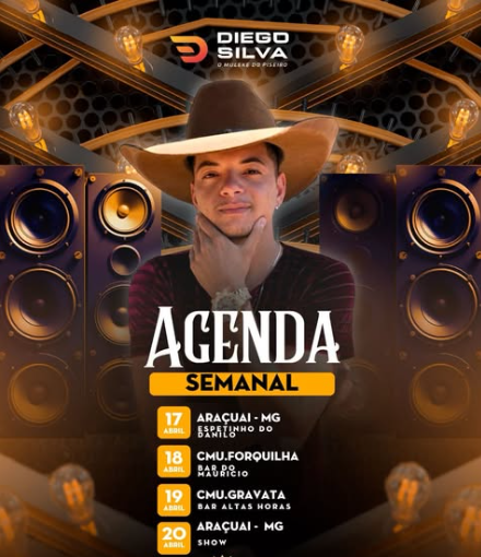 Agenda semanal Diego Silva - Araçuaí, Cmu Forquilha, Cmu Gravatá